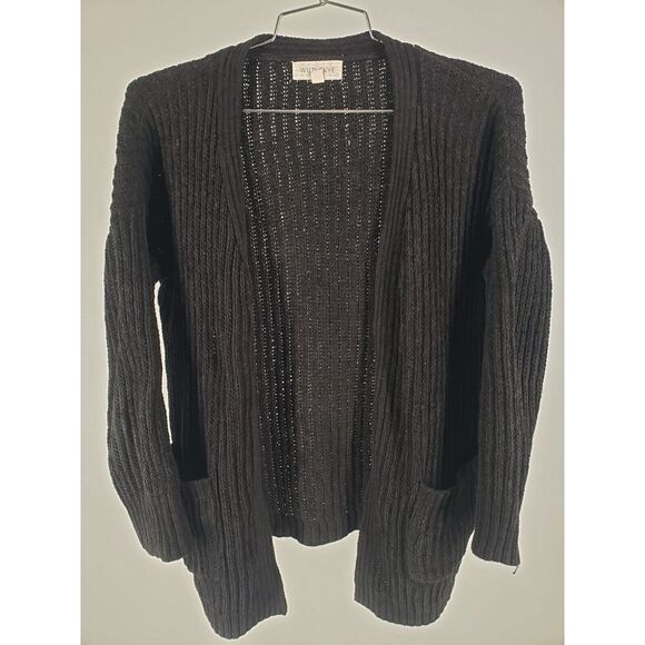 Wild Skye Sweaters - Wild Skye Sweater Womens Sz Large Classic Open Front Knit Pockets Cardigan Black